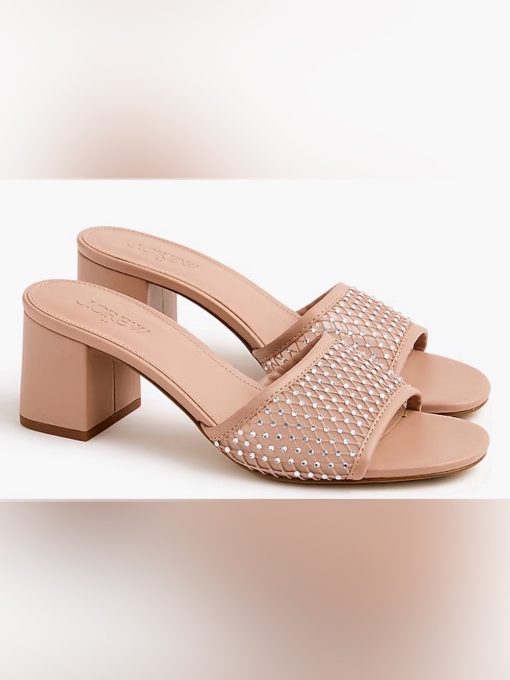J. Crew Mesh Rhinestone Mule Heels. Size 7. NEW IN BOX!